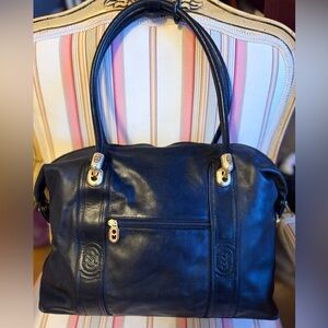 Marino Orlandi Black Leather Shoulder/Tote Bag